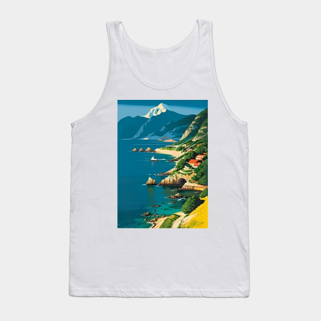 Village on a Coastal Canyon Tank Top by CursedContent